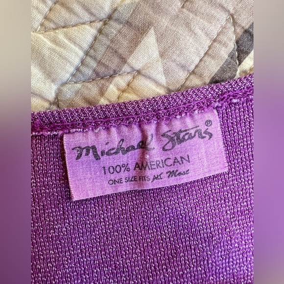 Michael Stars Purple Short Sleeve Tee - Picture 3 of 3